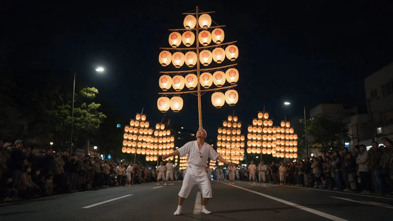 秋田市的秋田竿灯祭